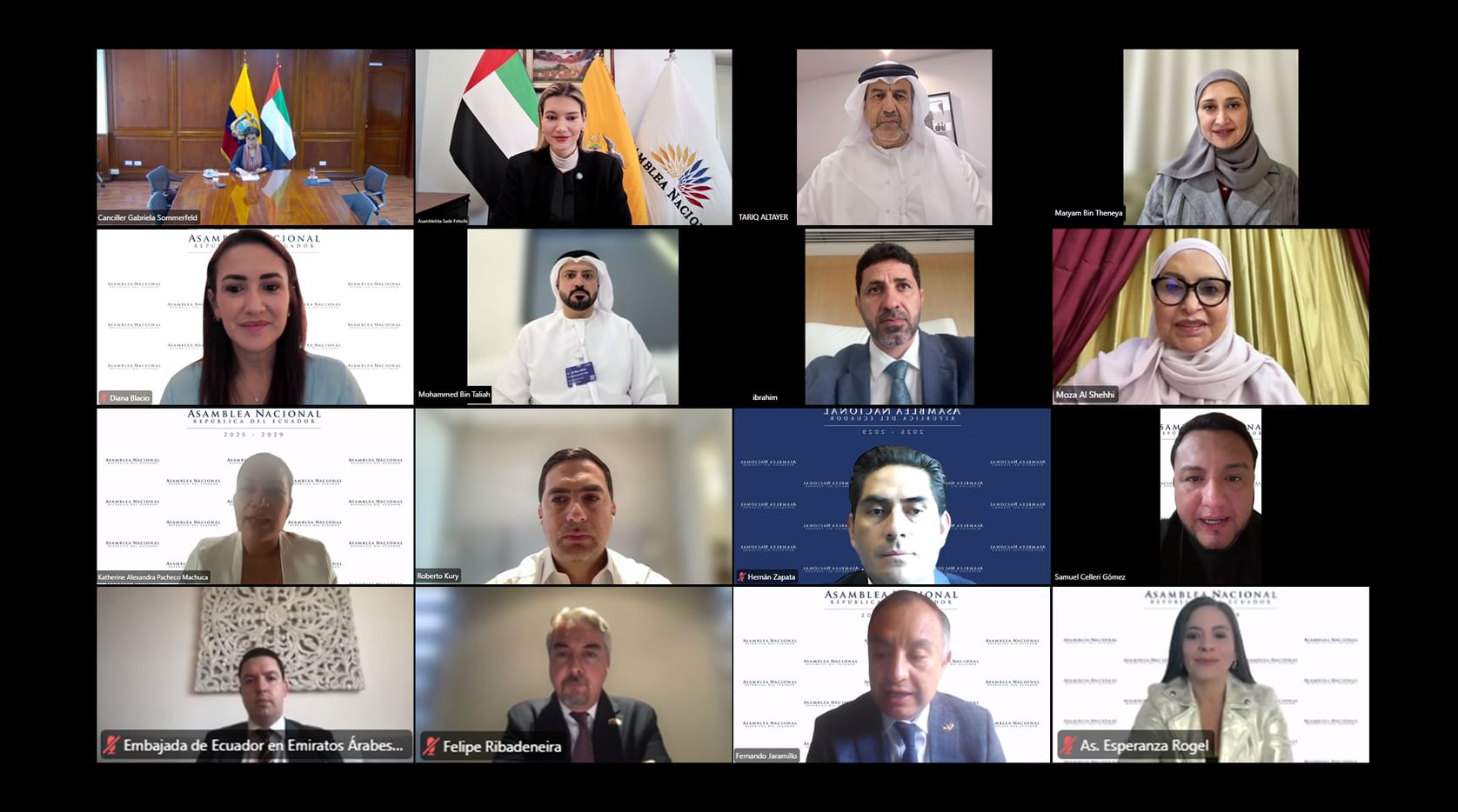 لجنة الصداقة البرلمانية الإماراتية مع الإكوادور تبحث تعزيز التعاون البرلماني