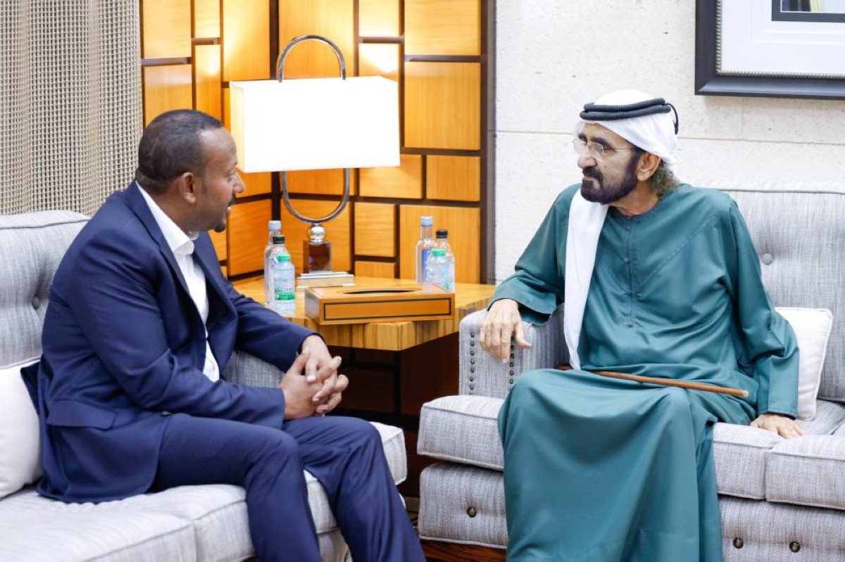 محمد بن راشد يستقبل رئيس وزراء إثيوبيا ويبحث معه التطورات الإقليمية