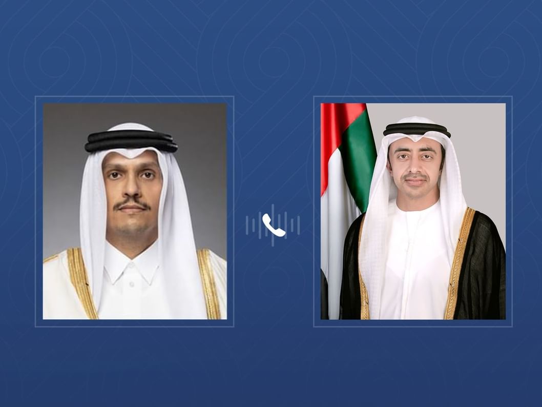 عبدالله بن زايد يجري اتصالاً هاتفياً مع رئيس مجلس الوزراء وزير خارجية دولة قطر الشقيقة