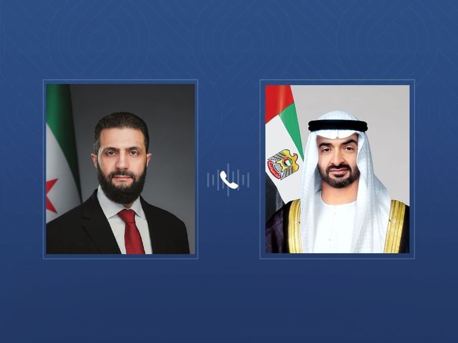 رئيس الدولة والرئيس السوري يبحثان هاتفياً علاقات التعاون بين البلدين والتطورات في المنطقة
