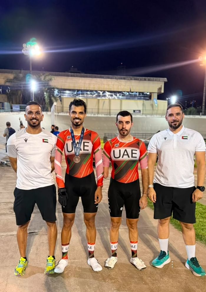 ميداليتان للإمارات في افتتاح كأس البرازيل للمضمار للدراجات البارالمبية