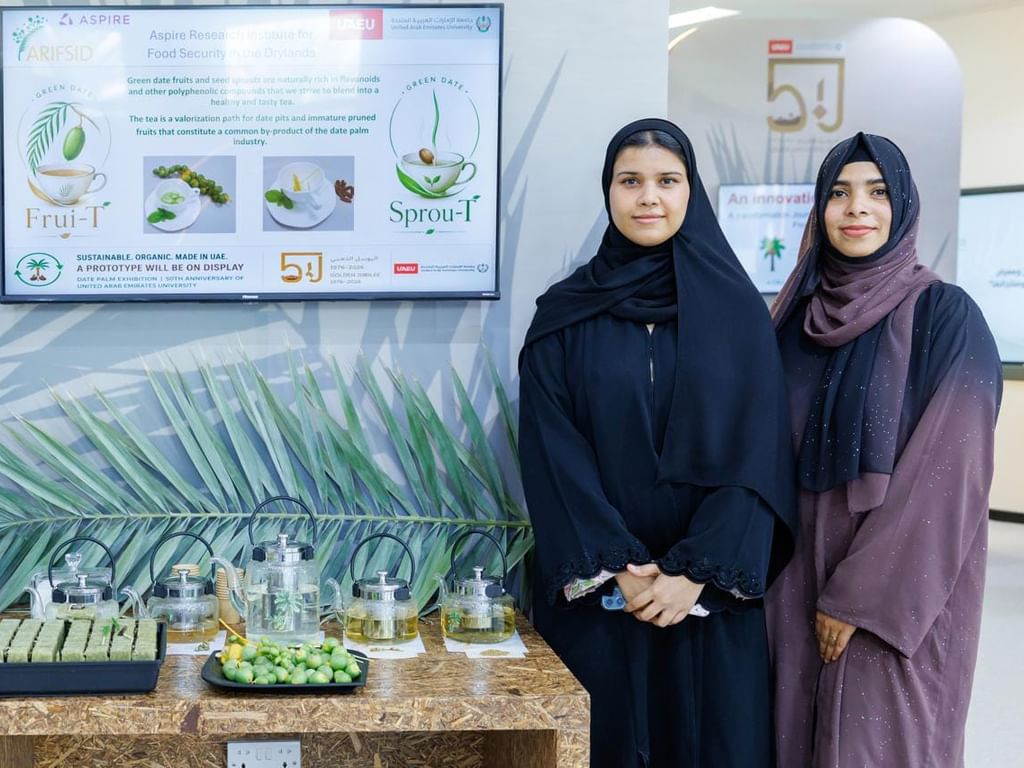 فريق بحثي في جامعة الإمارات يبتكر شايًا عشبيًا من براعم النخيل وثمار البلح الخضراء