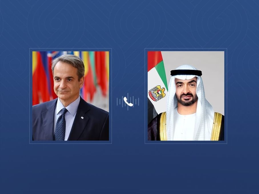 رئيس الدولة ورئيس وزراء اليونان يبحثان هاتفياً تعزيز التعاون في إطار الشراكة الإستراتيجية الشاملة بين البلدين والتطورات الإقليمية