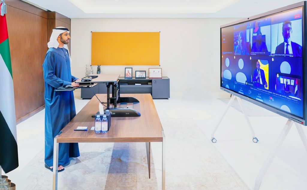 نيابةً عن رئيس الدولة/شخبوط بن نهيان يشارك في القمة الافتراضية الطارئة بشأن تفشي فيروس إيبولا ويؤكد دعم الإمارات لجهود الاستجابة في إفريقيا