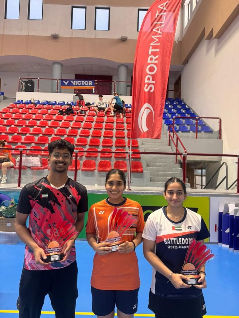 ذهبيتان للإمارات في بطولة مالطا الدولية للريشة الطائرة