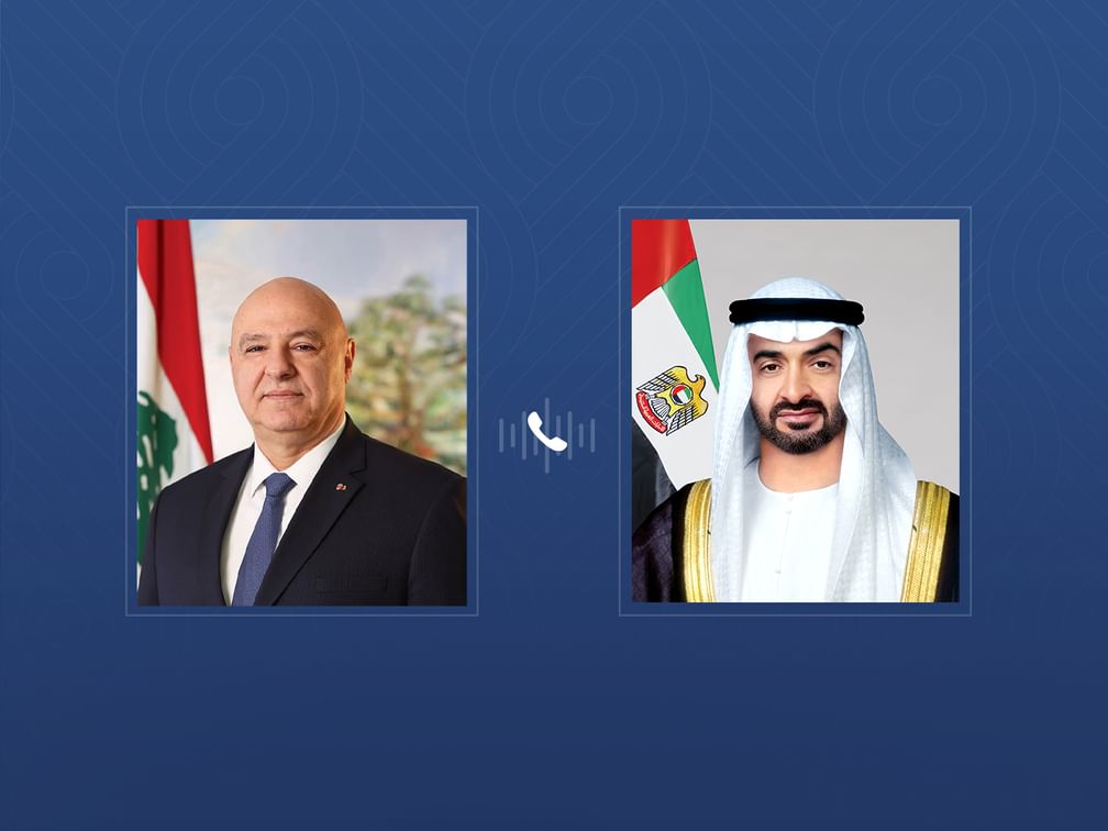 رئيس الدولة والرئيس اللبناني يبحثان هاتفياً علاقات البلدين والتطورات الإقليمية